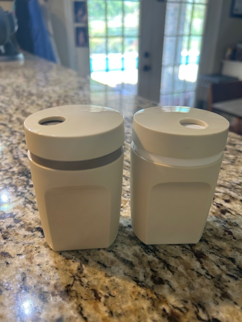 Vintage 1970’s Tupperware Cream Salt and Pepper Shakers Set